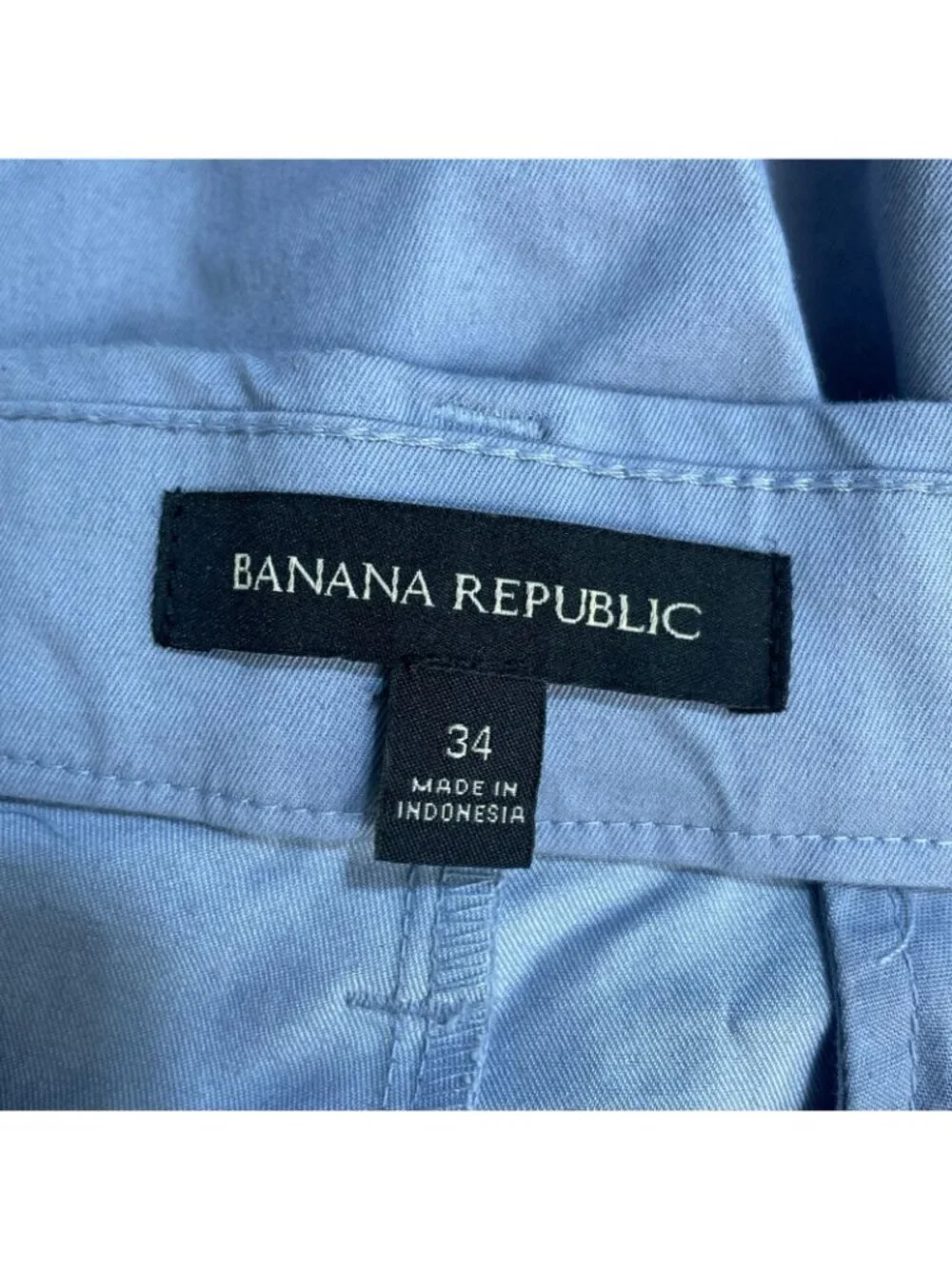 NWOT Banana Republic Men's 34 Light Blue Chino Shorts Cotton Blend
